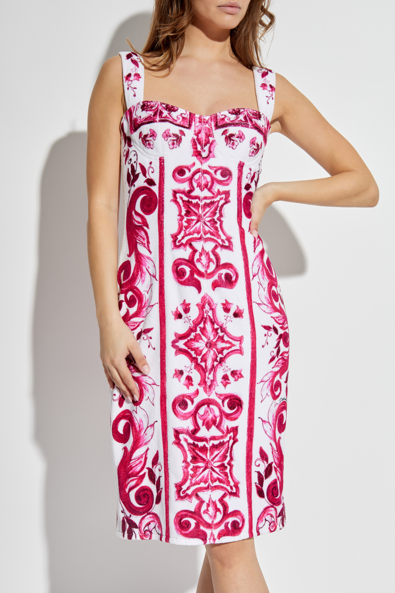 Pink Dress with Majolica pattern Dolce & Gabbana - Vitkac AS